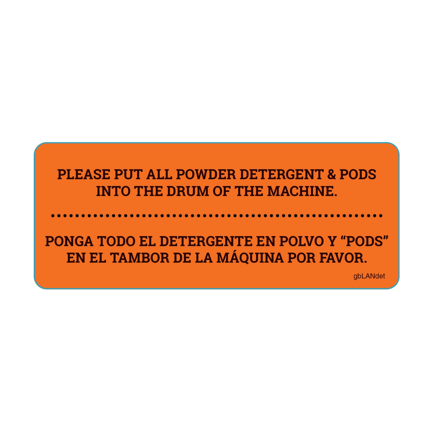 Laundry Detergent Instructions for Laundromat Decal
