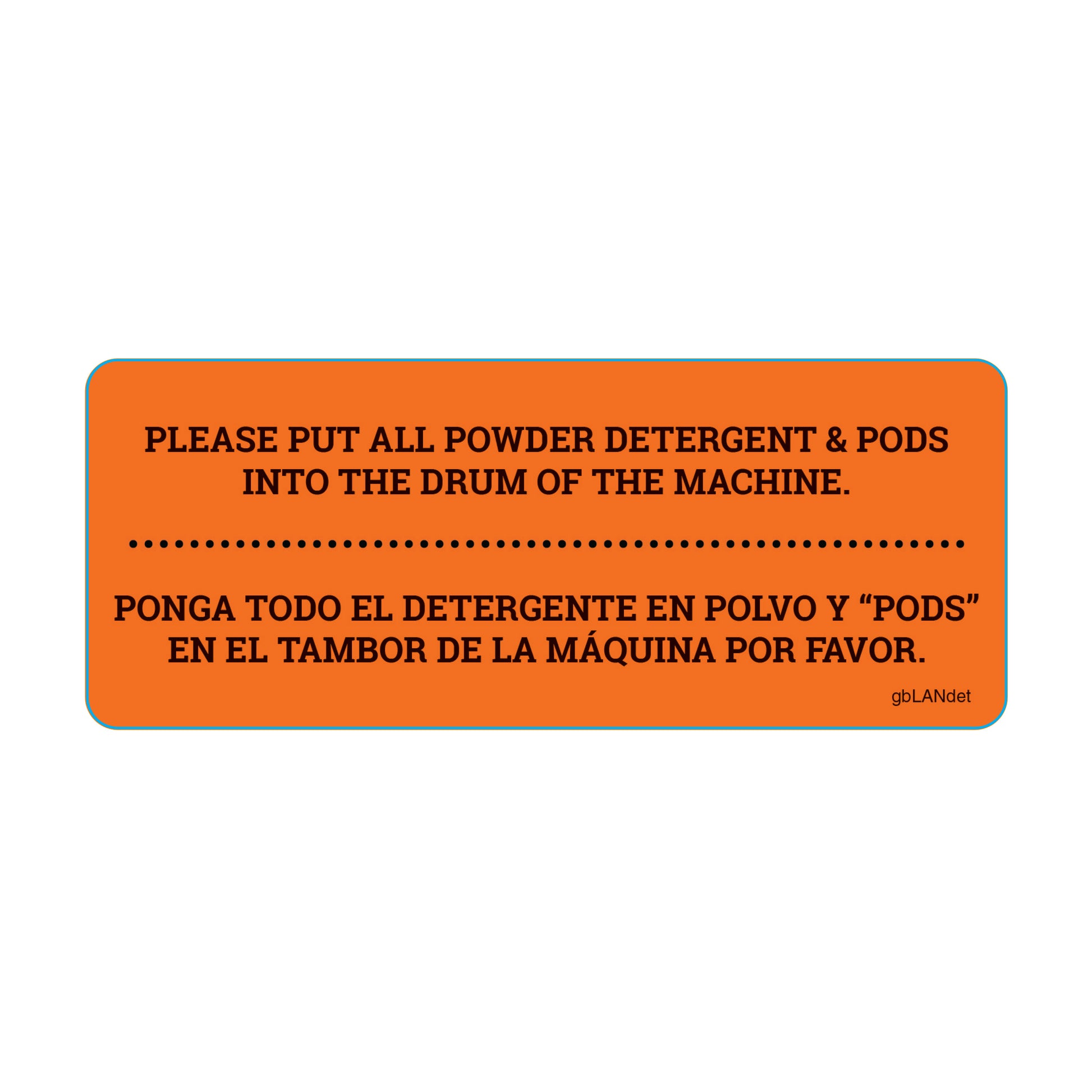 Laundry Detergent Instructions for Laundromat Decal