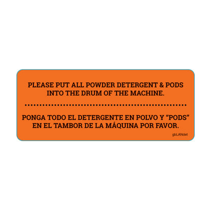 Laundry Detergent Instructions for Laundromat Decal