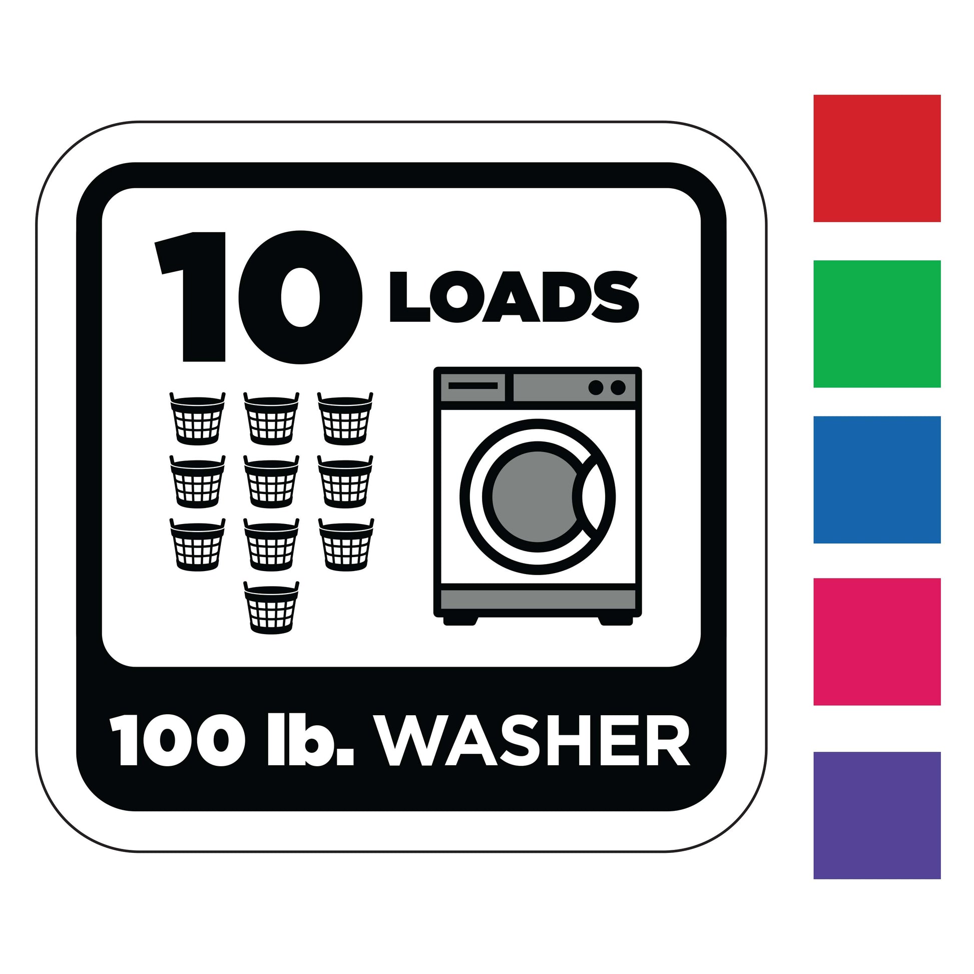 100 lb Washer Square Decal available in 5 colors
