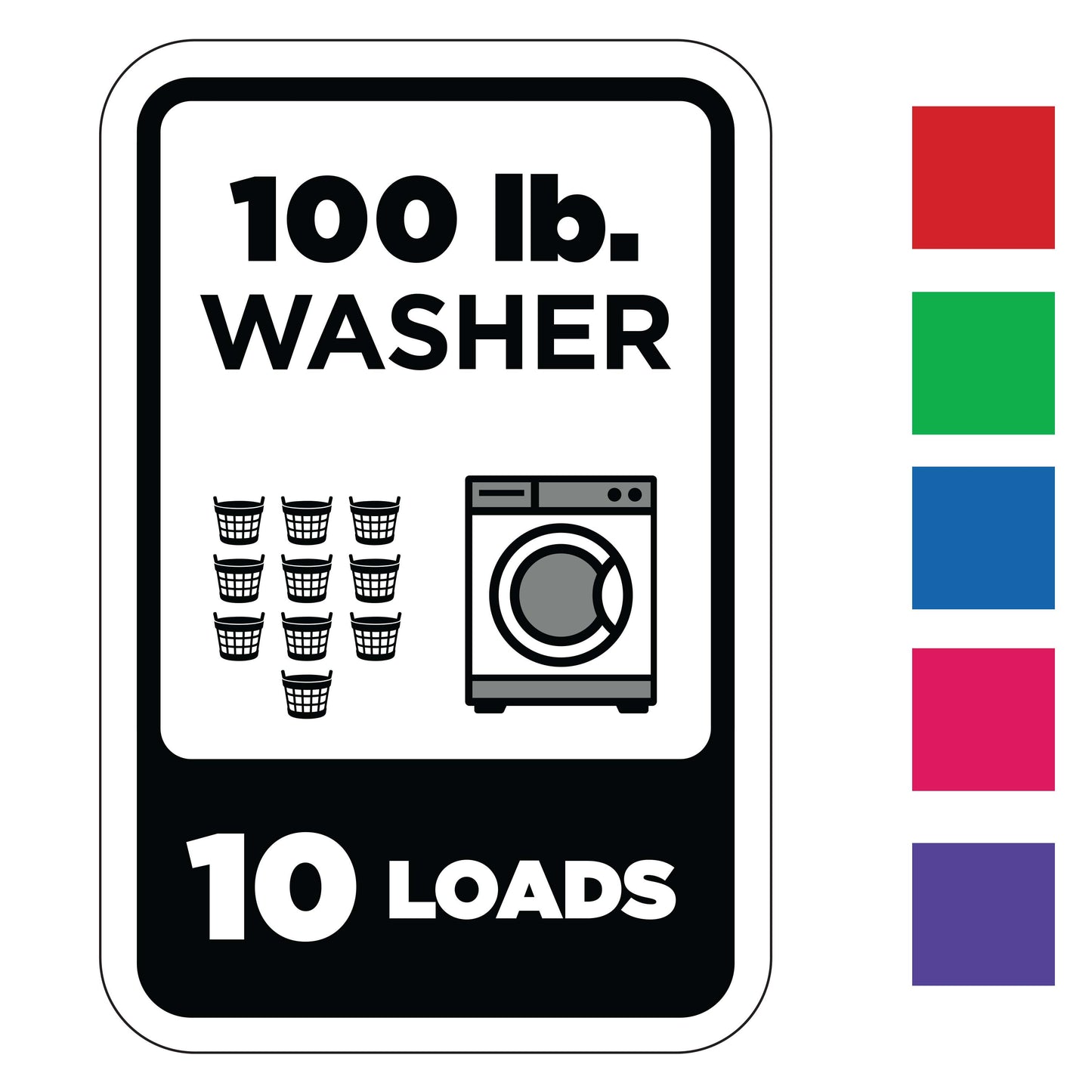 10 Loads Washer Rectangle Decal