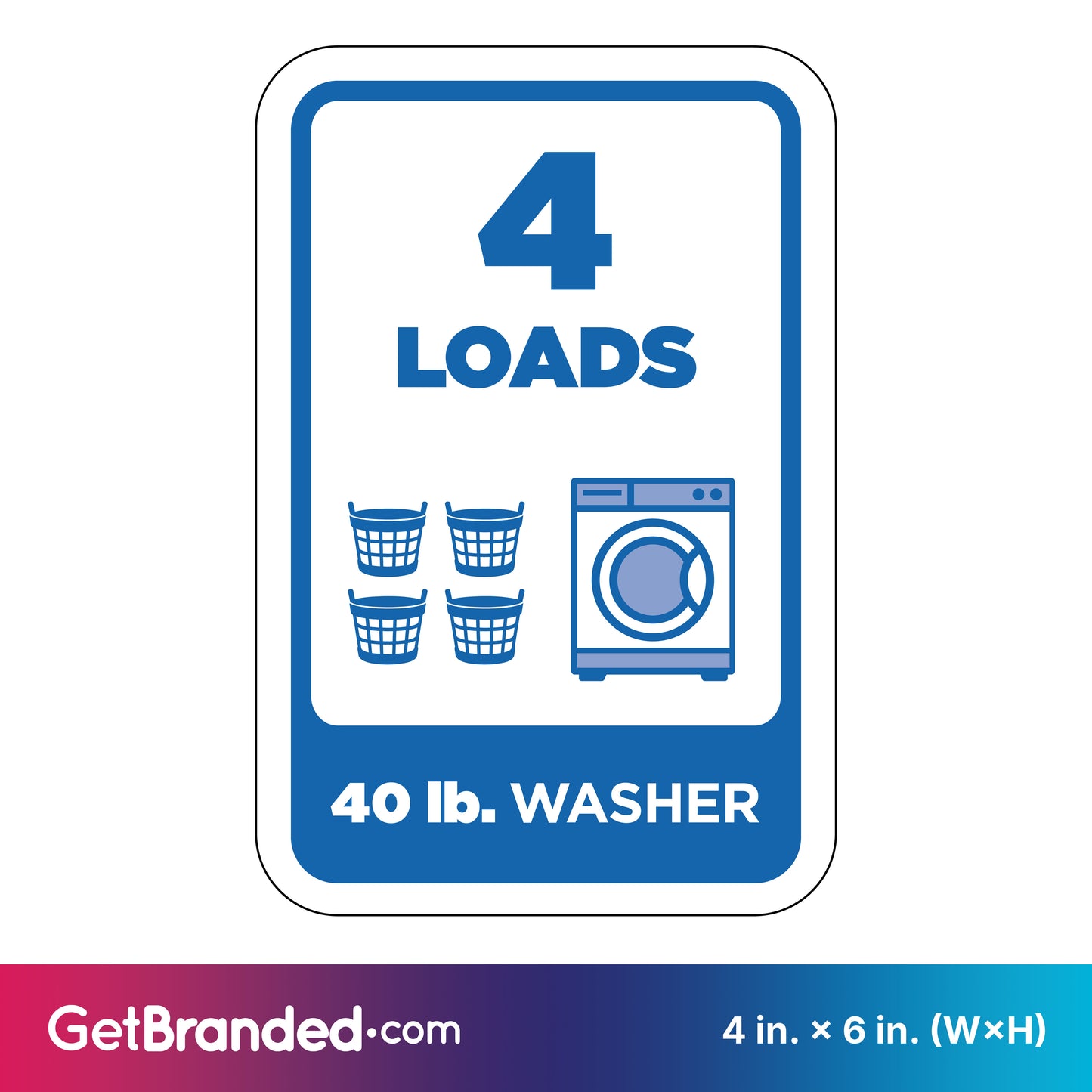 40 lb Washer Rectangle Decal
