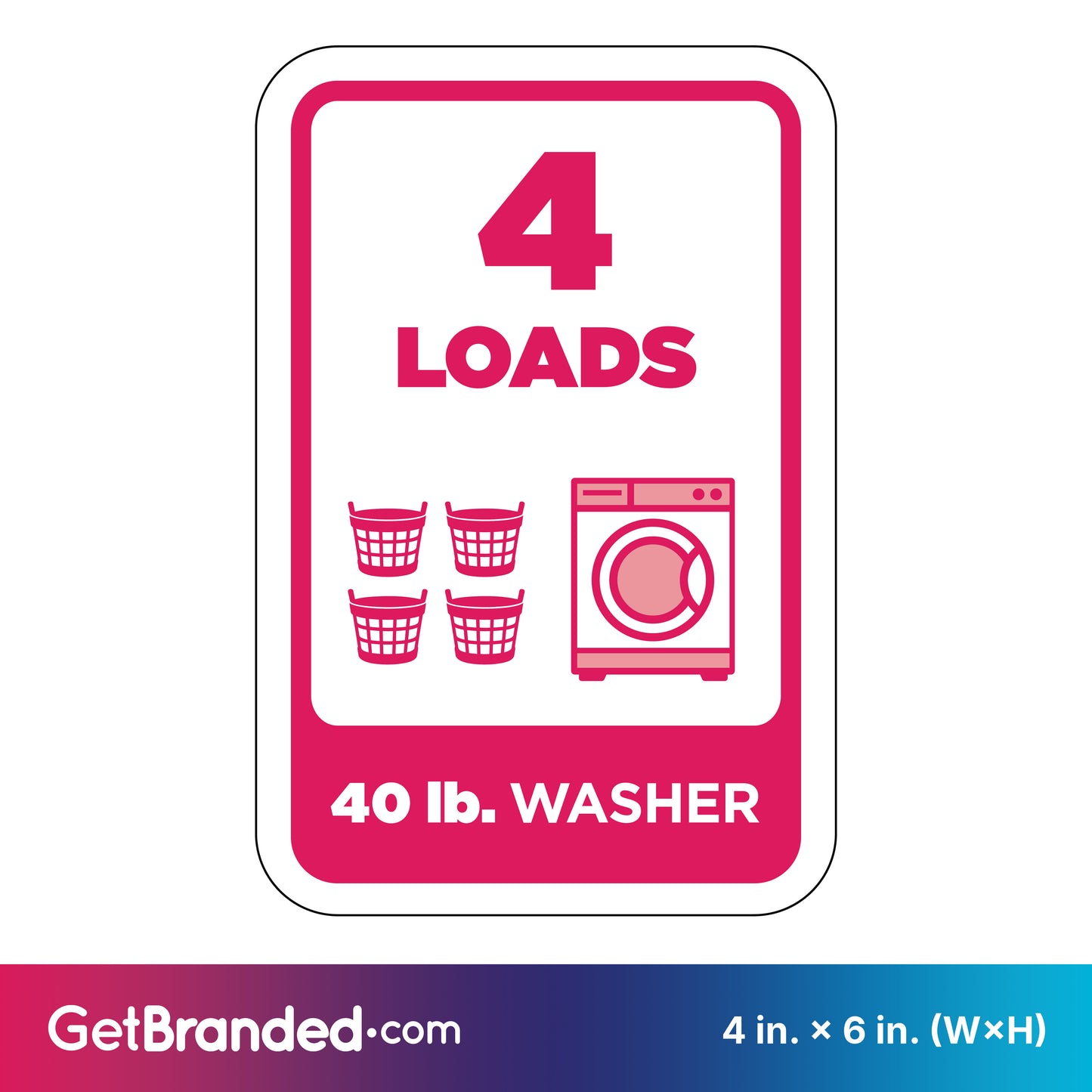 40 lb Washer Rectangle Decal