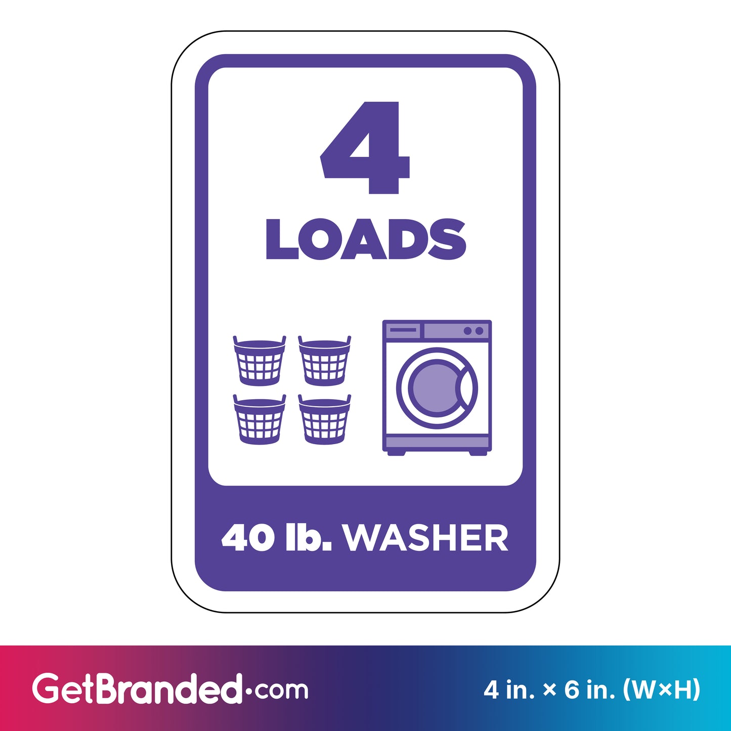 40 lb Washer Rectangle Decal