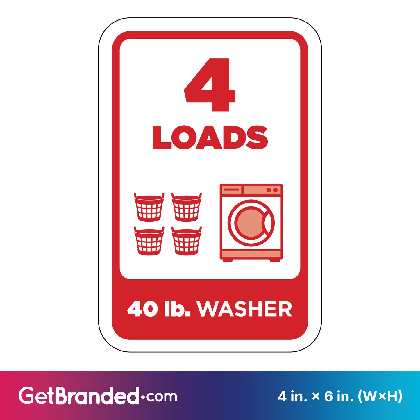 40 lb Washer Rectangle Decal
