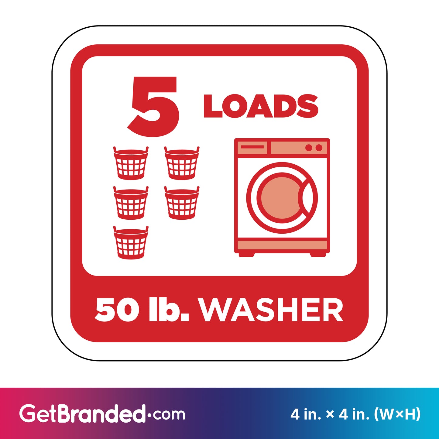 50 lb Washer Square Decal