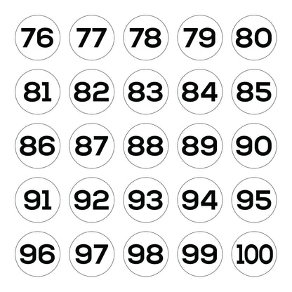Equipment Number Decals - White