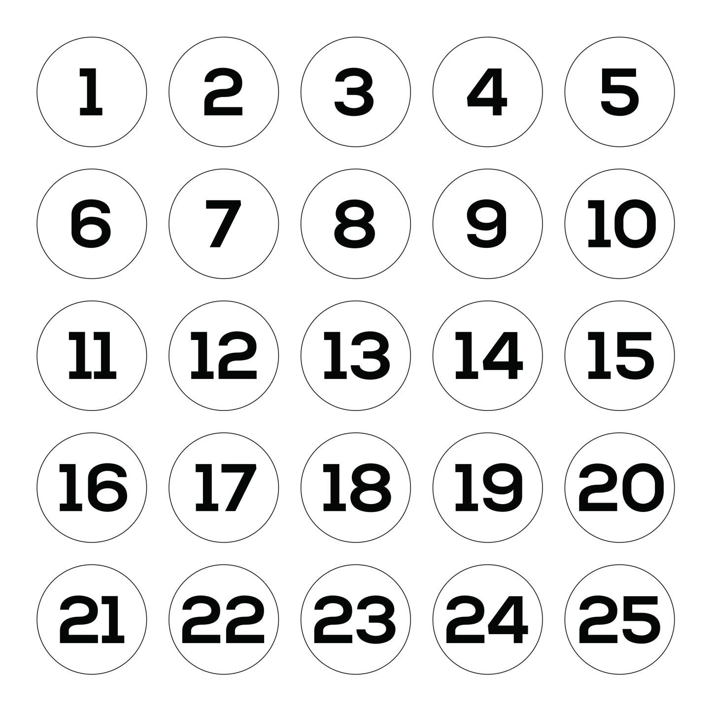 25 white number decals. Perfect for numbering your washers and dryers.