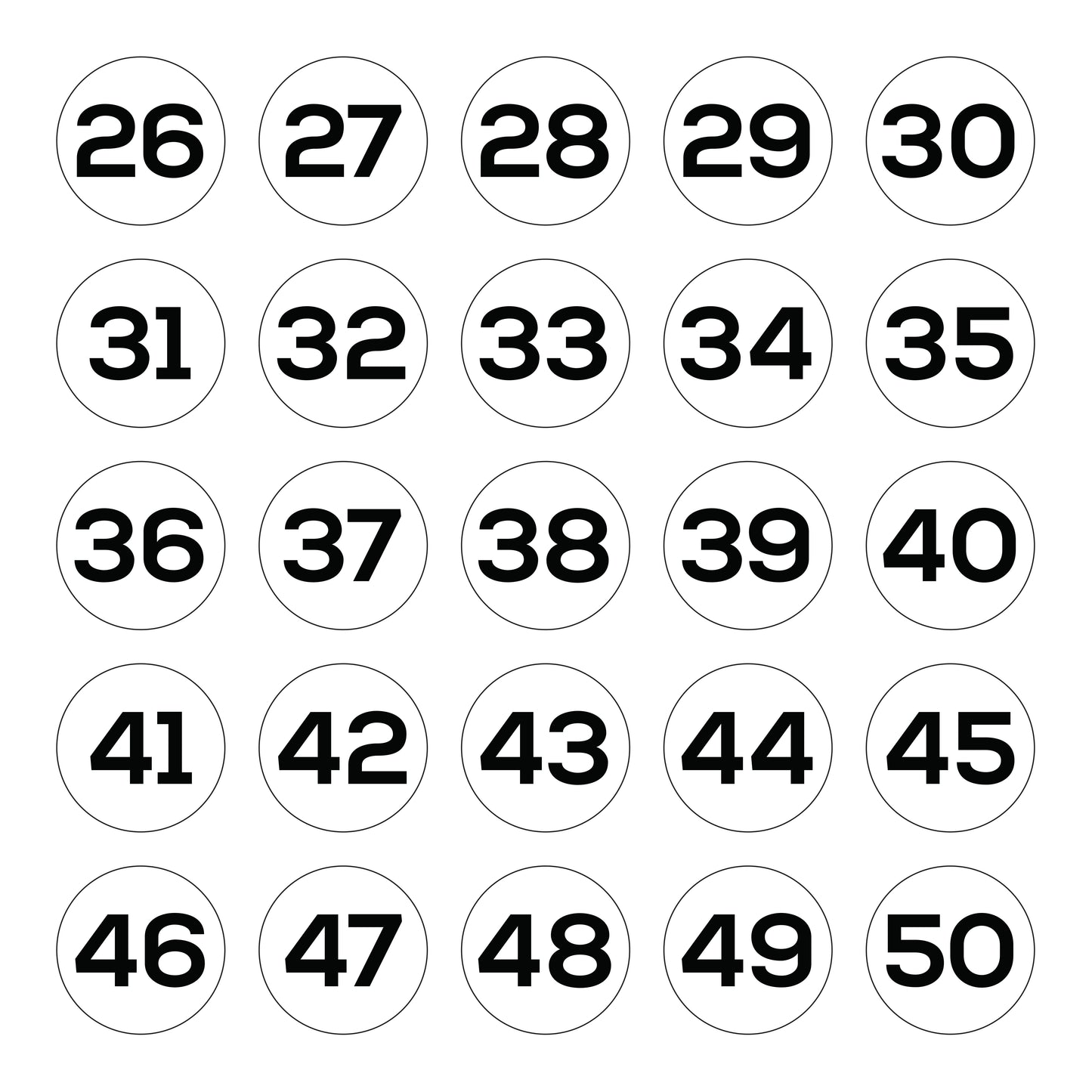 Equipment Number Decals - White