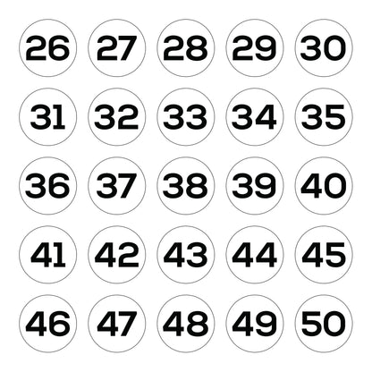Equipment Number Decals - White