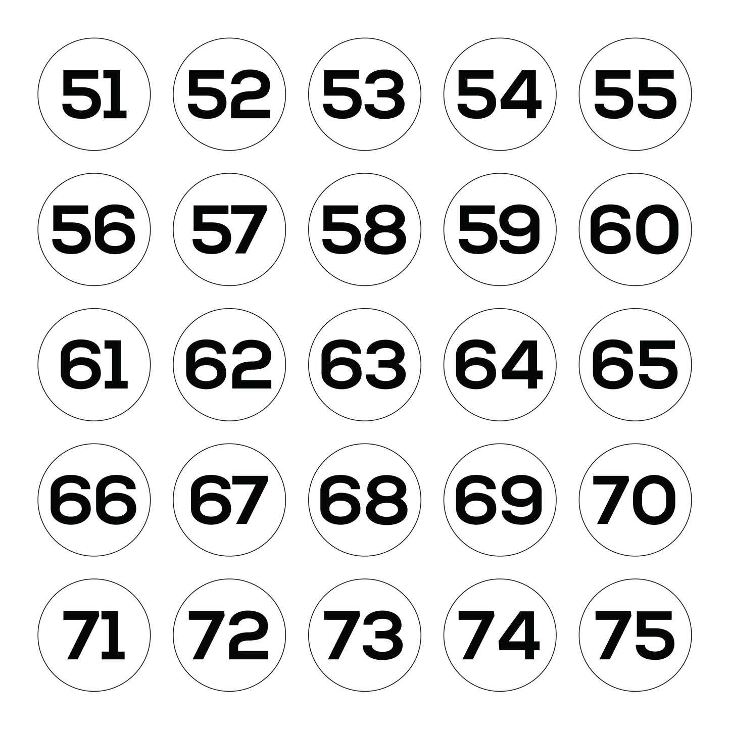 Equipment Number Decals - White