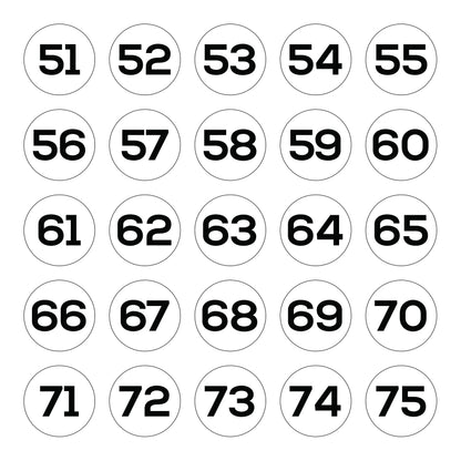 Equipment Number Decals - White