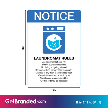 Laundromat Rules Sign