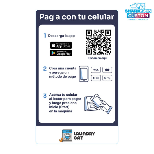 Laundry Cat Instructions Decal - 4" x 6.5" (Spanish)