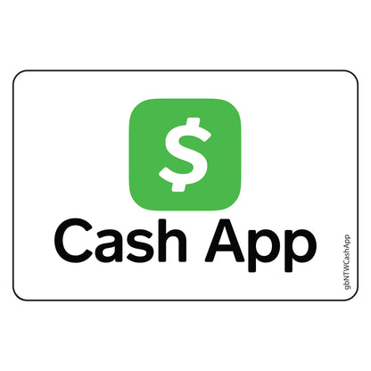 Single Network Decal, Cash App. 3 inches by 2 inches in size.