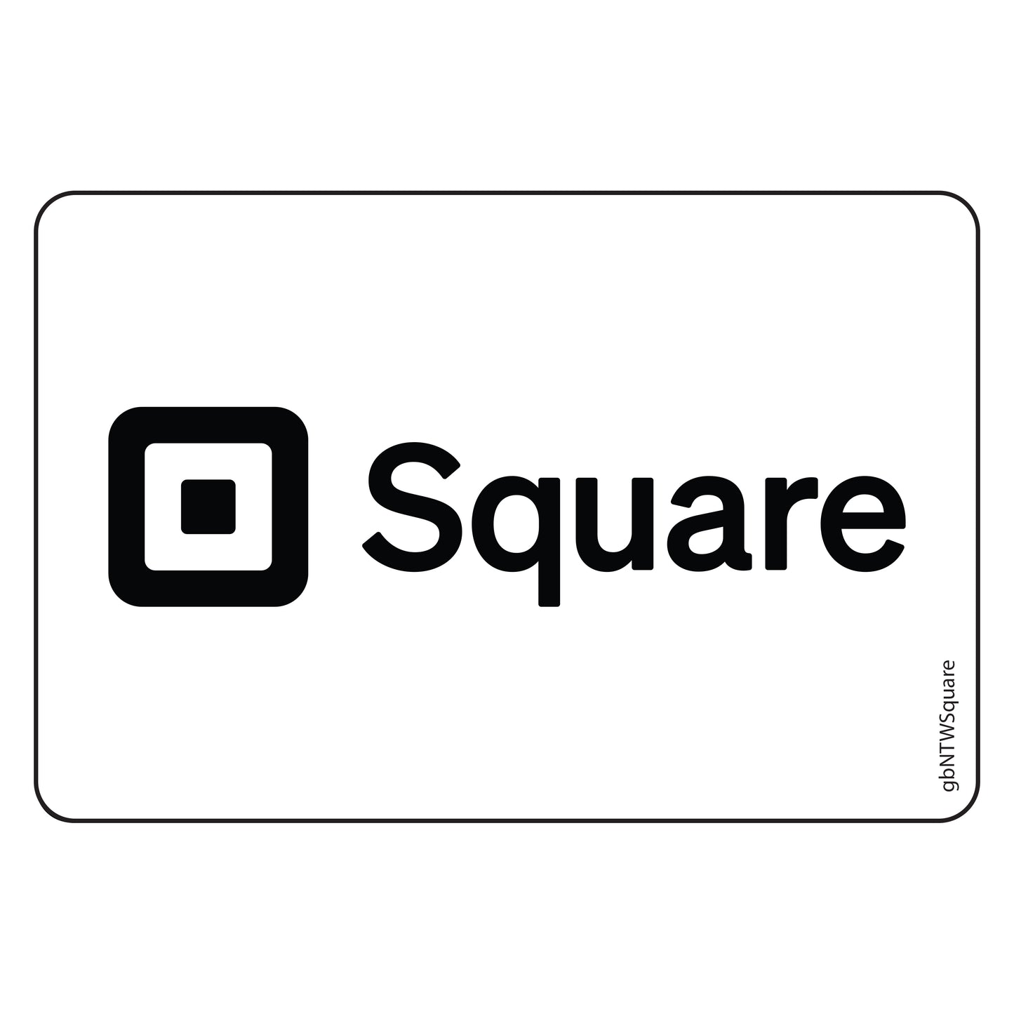 Single Network Decal, Square. 3 inches by 2 inches in size.