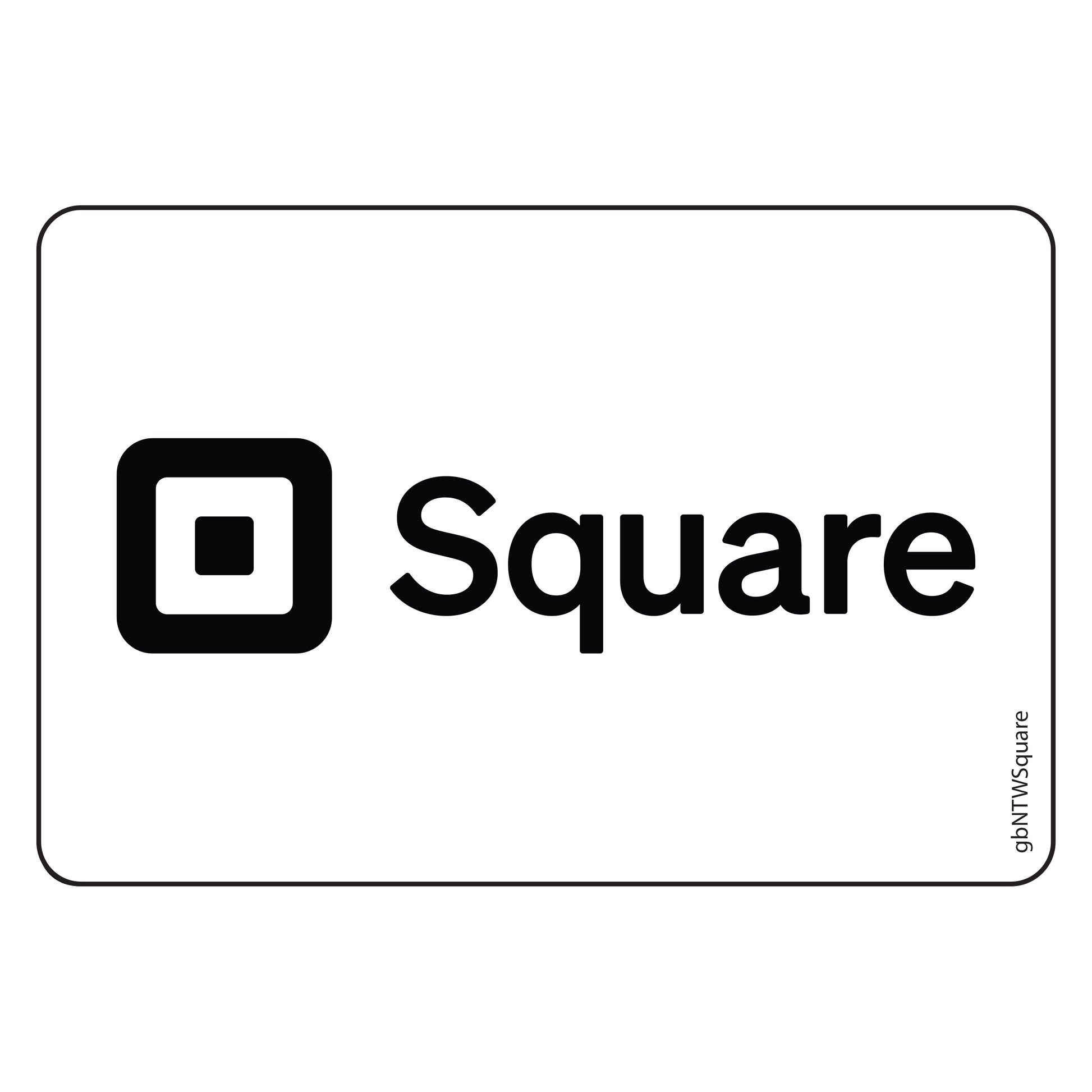Single Network Decal, Square. 3 inches by 2 inches in size.