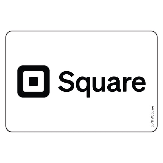 Single Network Decal, Square. 3 inches by 2 inches in size.