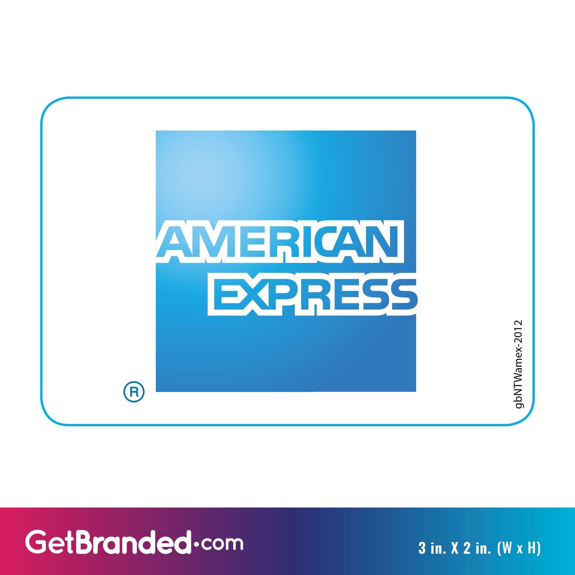 Single Network Decal, American Express size guide.