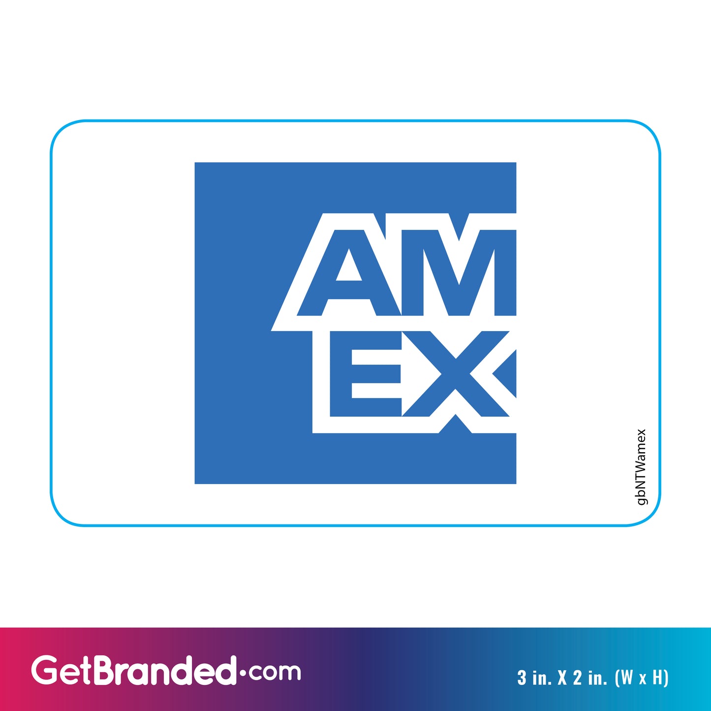 Single Network Decal, American Express size guide.