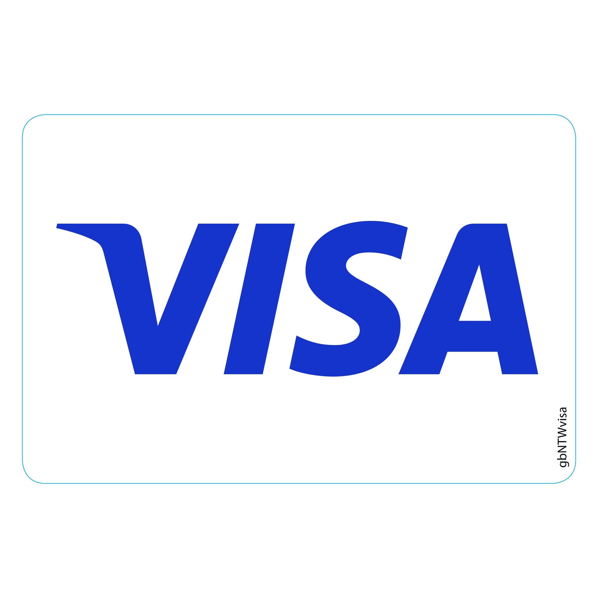 Visa logo decal. Logo version is current as of April 2022.