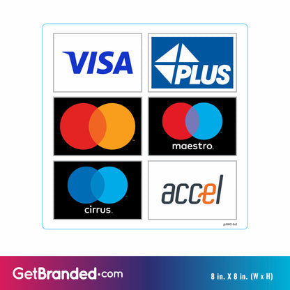 Customizable Six Payment Network Decal (8"x8")