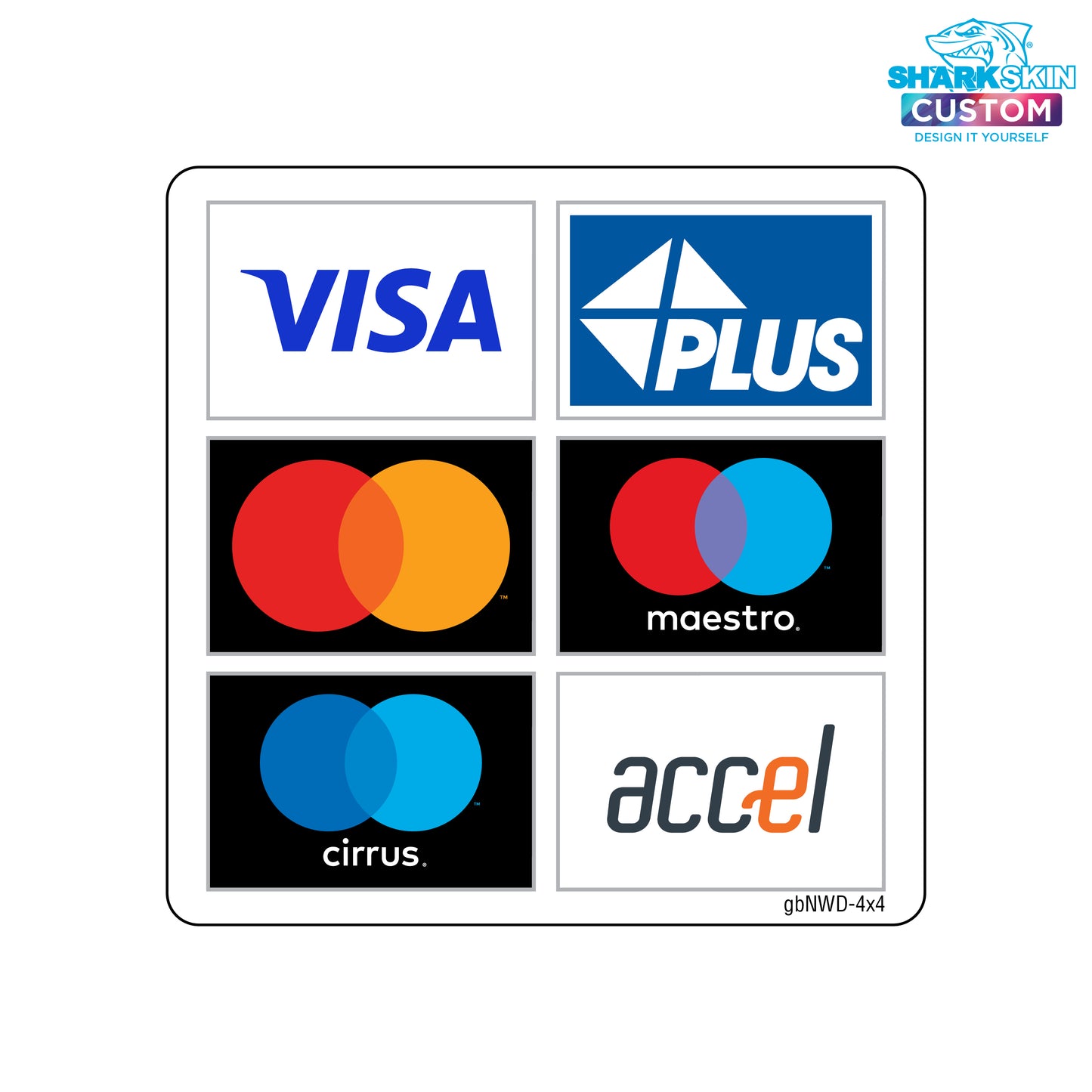 Customizable Six Payment Network Decal