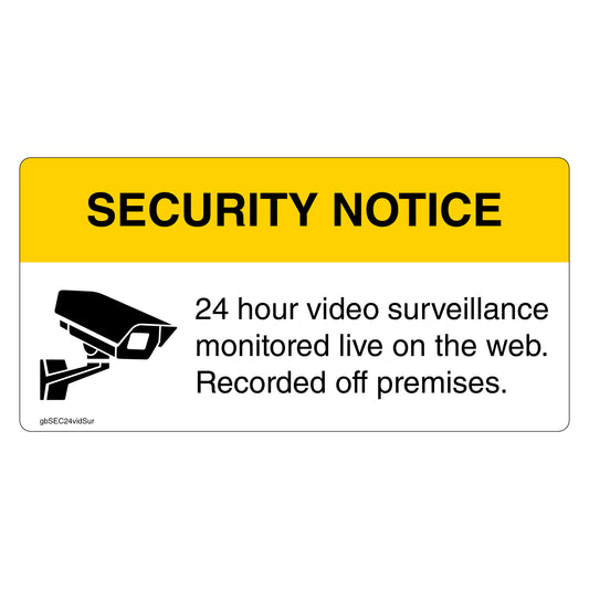 Security Notice 24hr Surveillance Decal. 