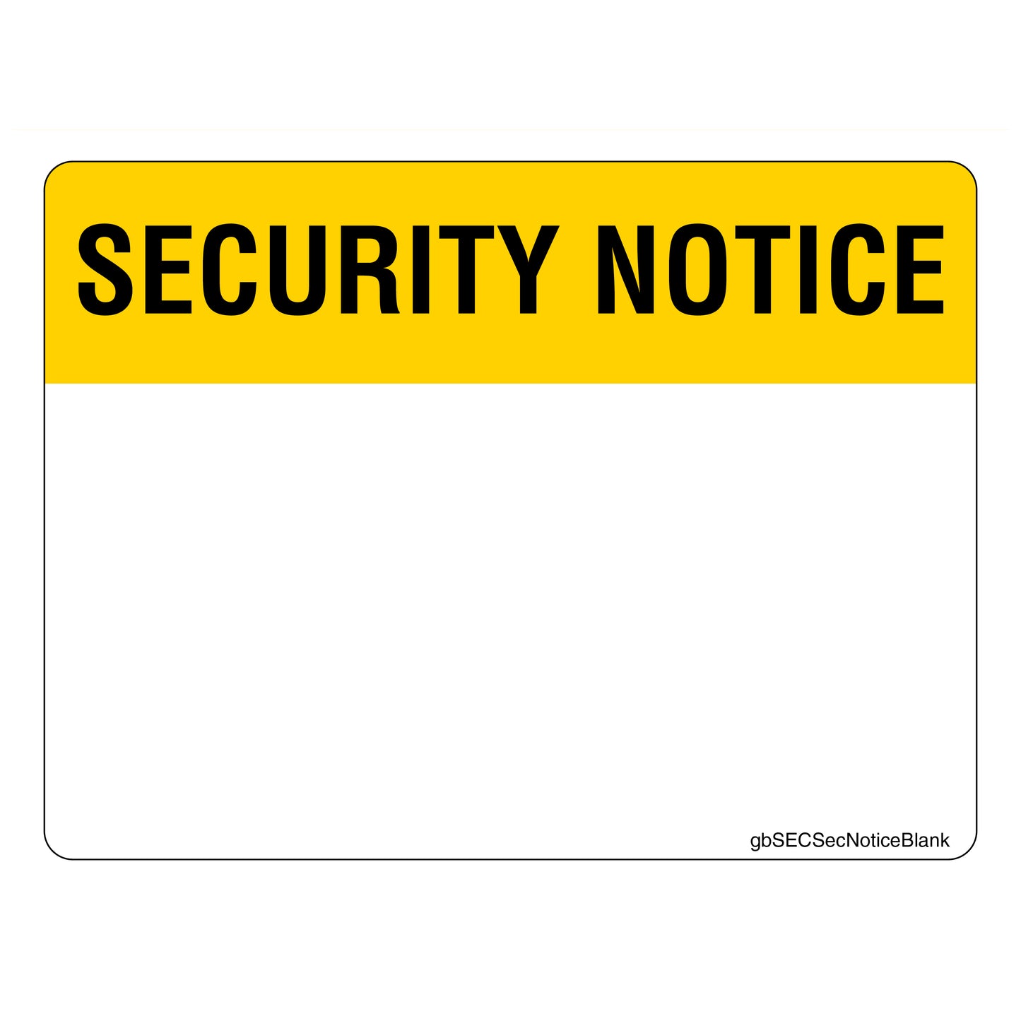 Blank Security Notice Decal for Customization. 