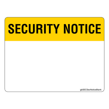 Blank Security Notice Decal for Customization. 