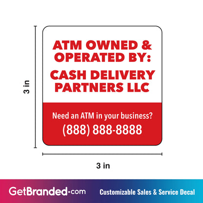 3" x 3" Sales & Service - Customizable Decal