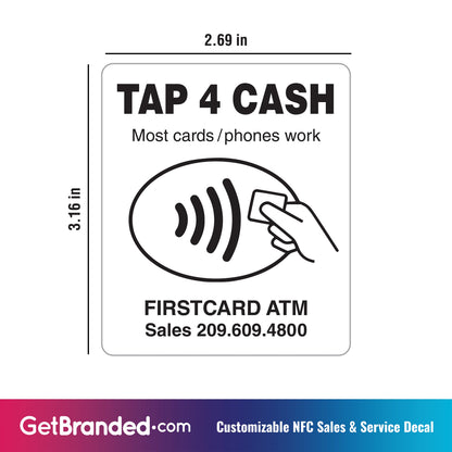 Tap 4 Cash - Customizable Decal