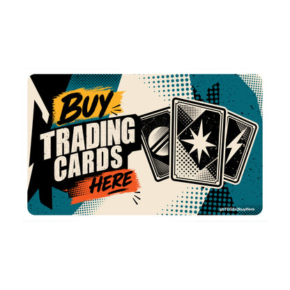Buy Trading Cards Here Decal - 5" x 3"