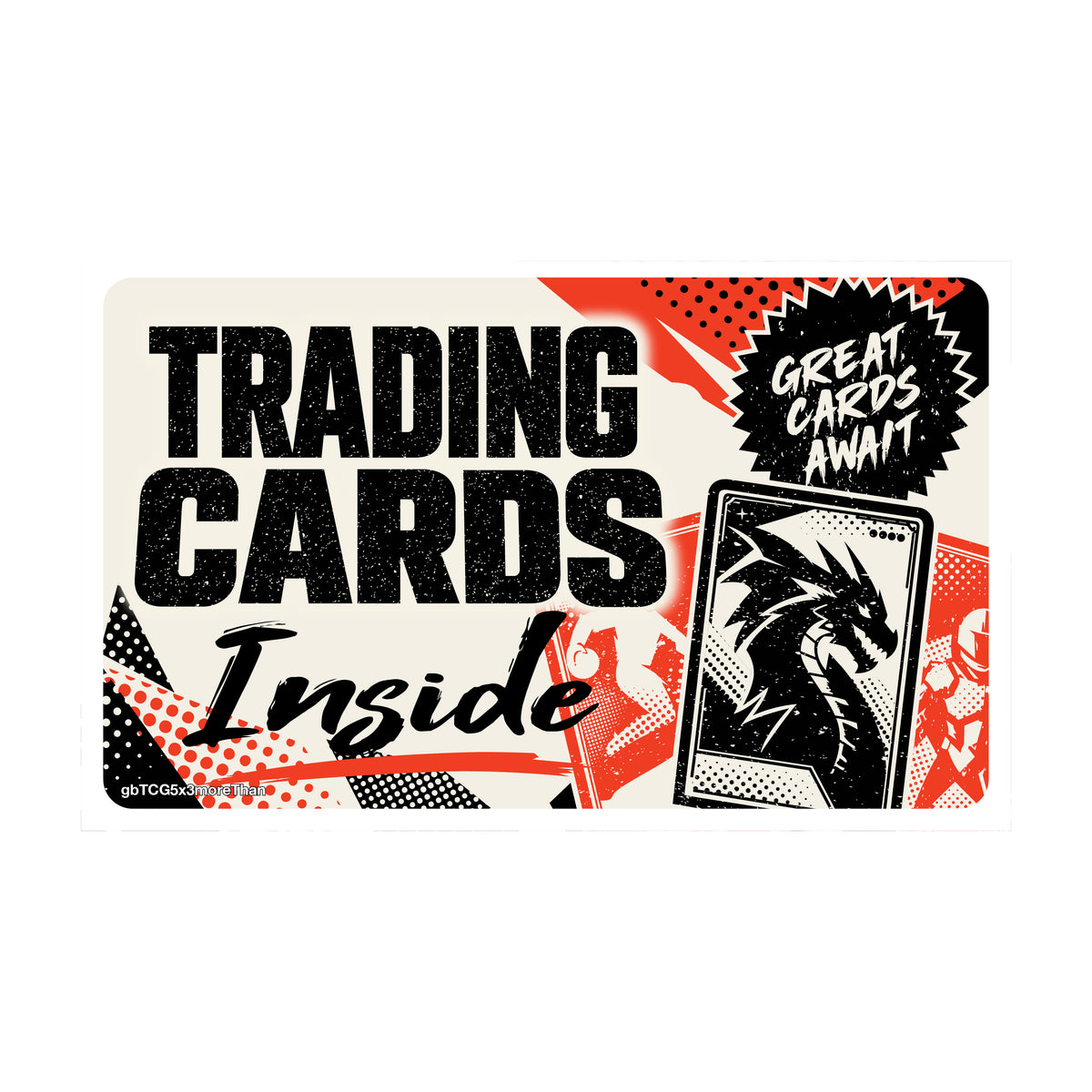 Trading Cards Inside Decal - 5" x 3"