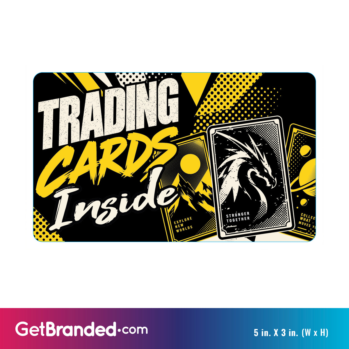 Trading Cards Inside Sticker - 5" x 3"