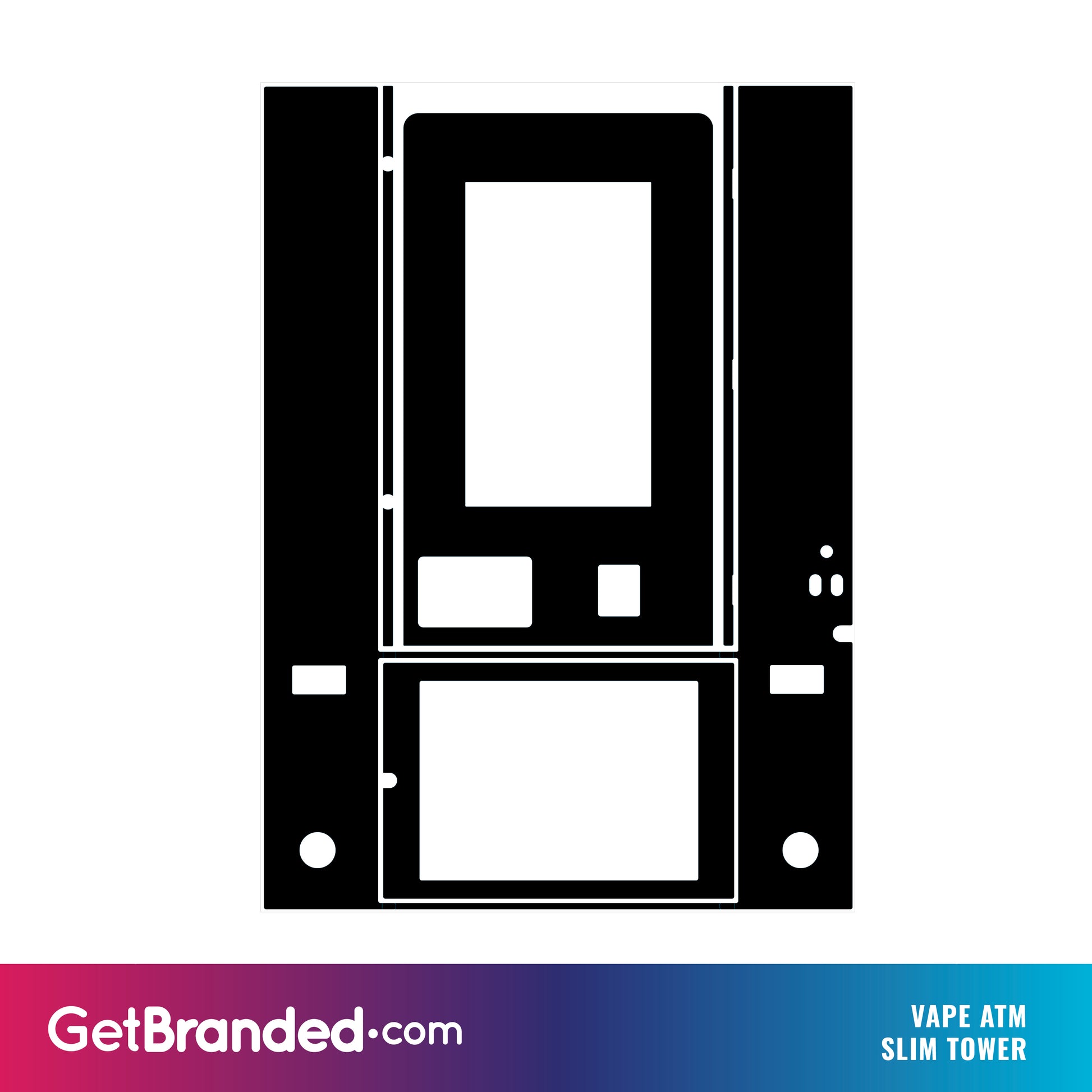 Measurements for Vape ATM Slim Tower Kiosk SharkSkin® Wrap