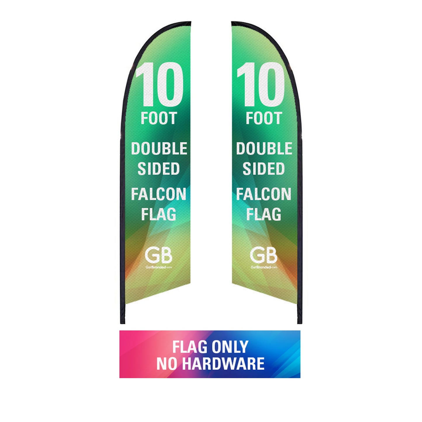 10 foot, double-sided, custom falcon flag graphic only