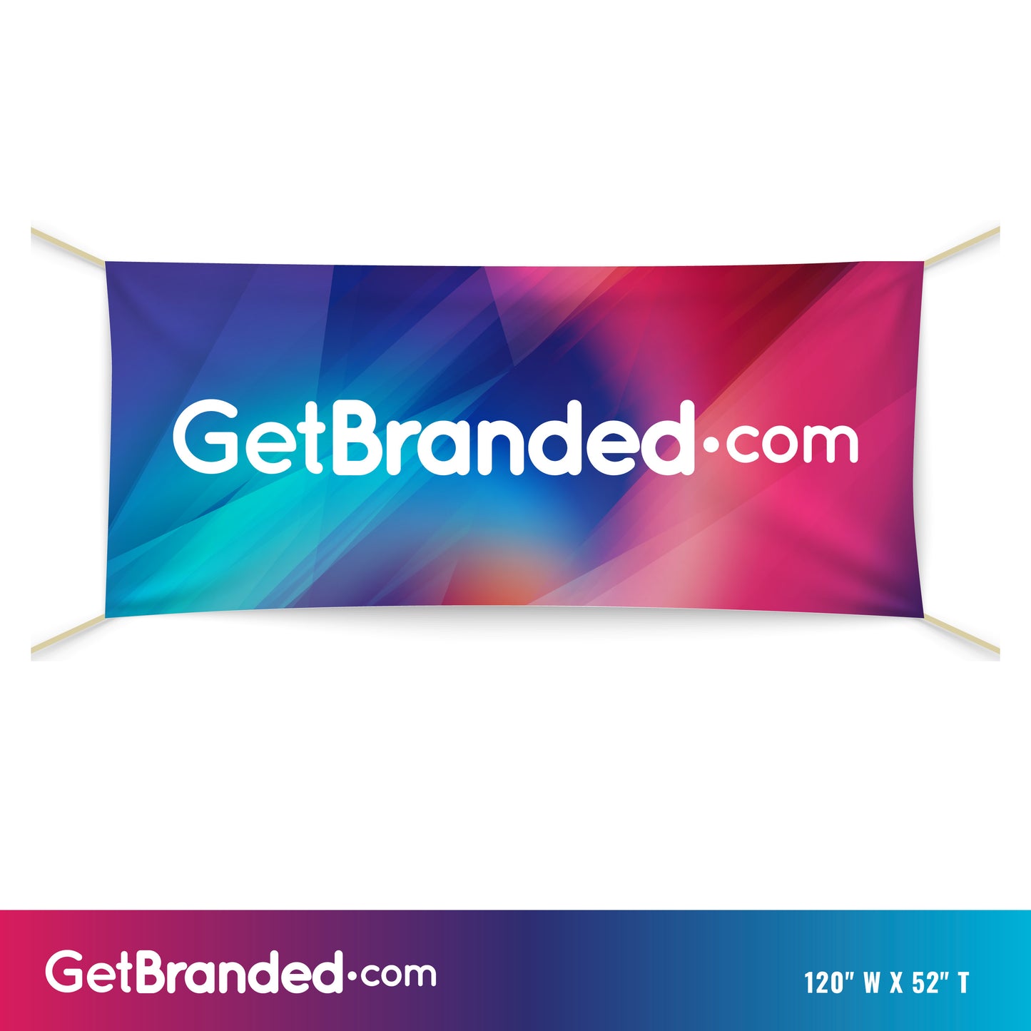 Single-Sided, Full Color Hanging Banner with Grommets - 120" x 52"