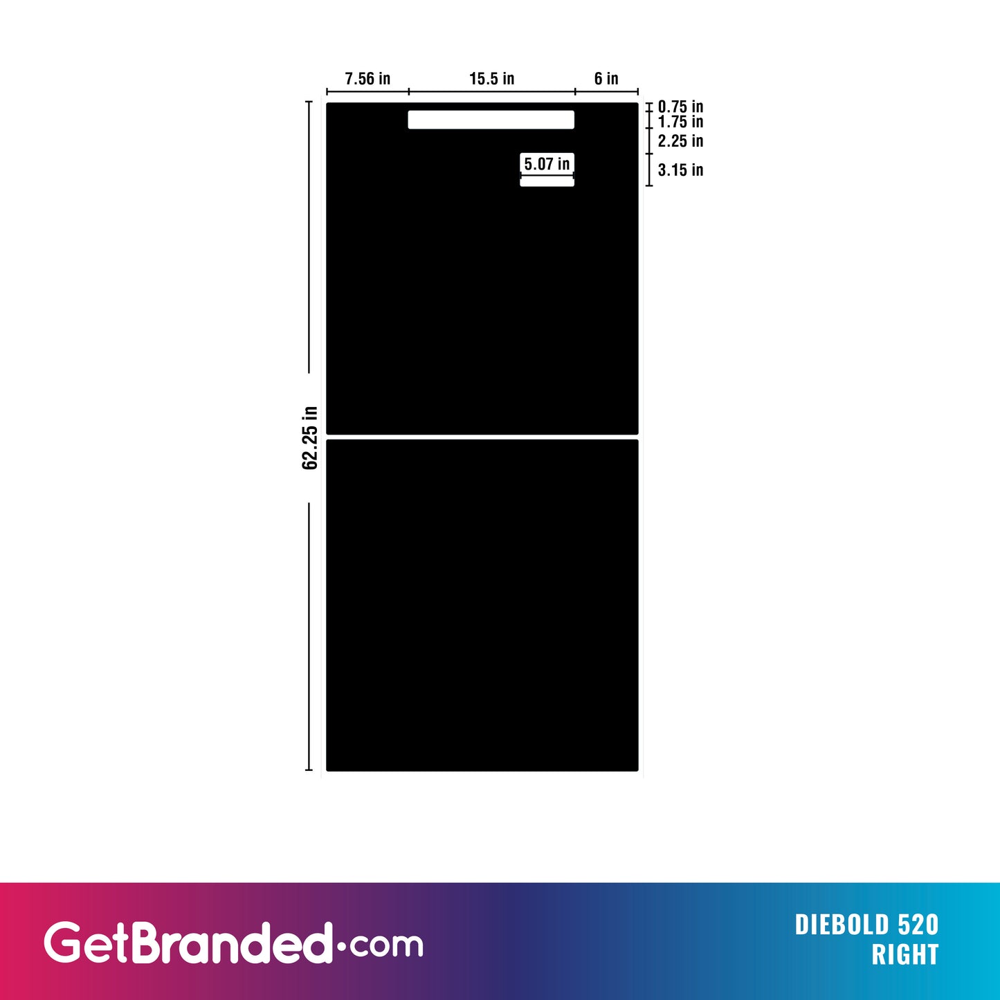 Diebold 520 right panel dimensions