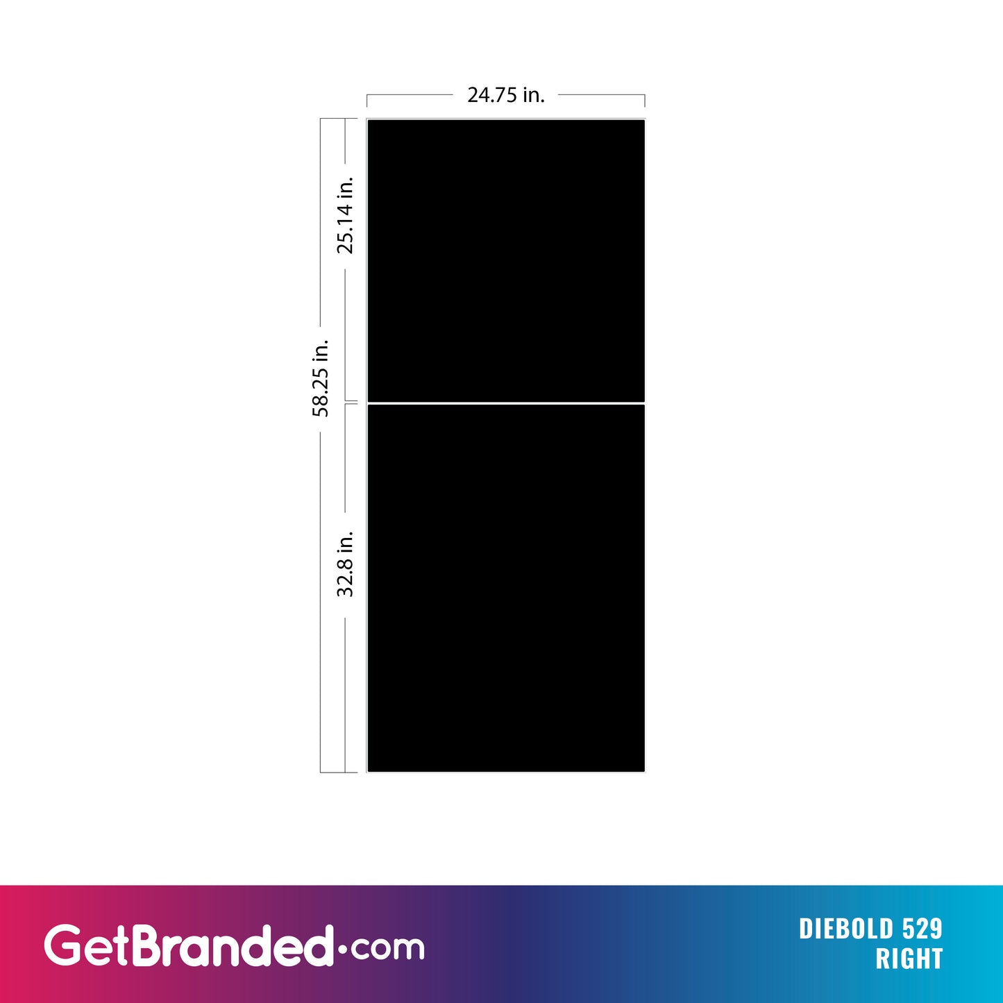 Diebold 529 right panel dimensions