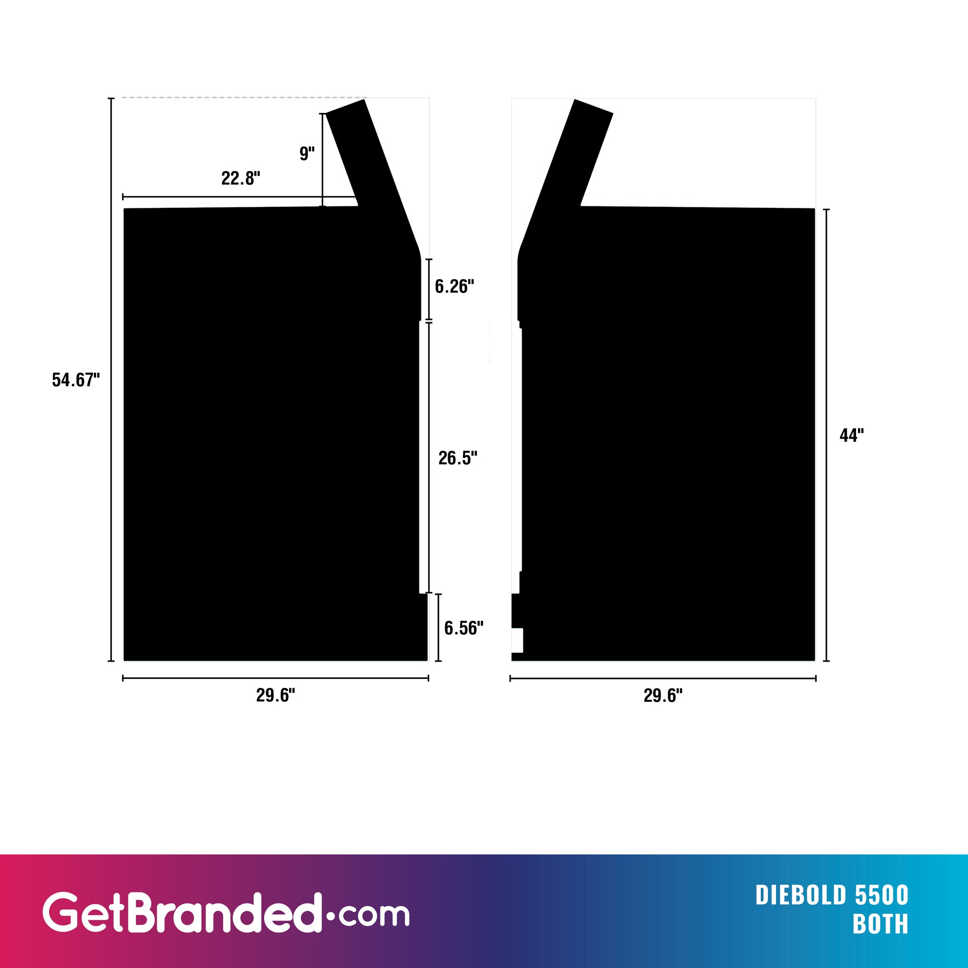 Diebold 5500 both side panels dimensions