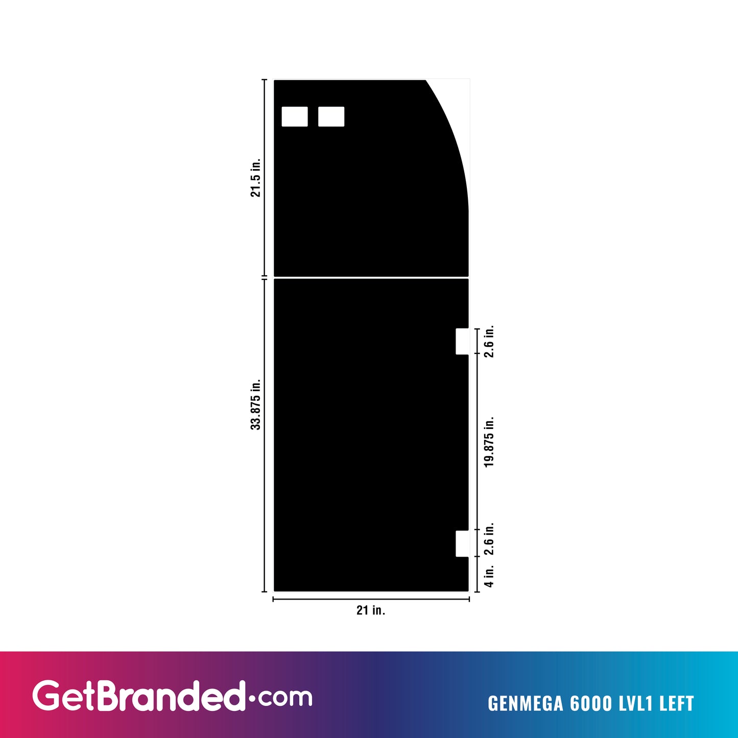 Genmega 6000 level 1 Left Side SharkSkin® Panel
