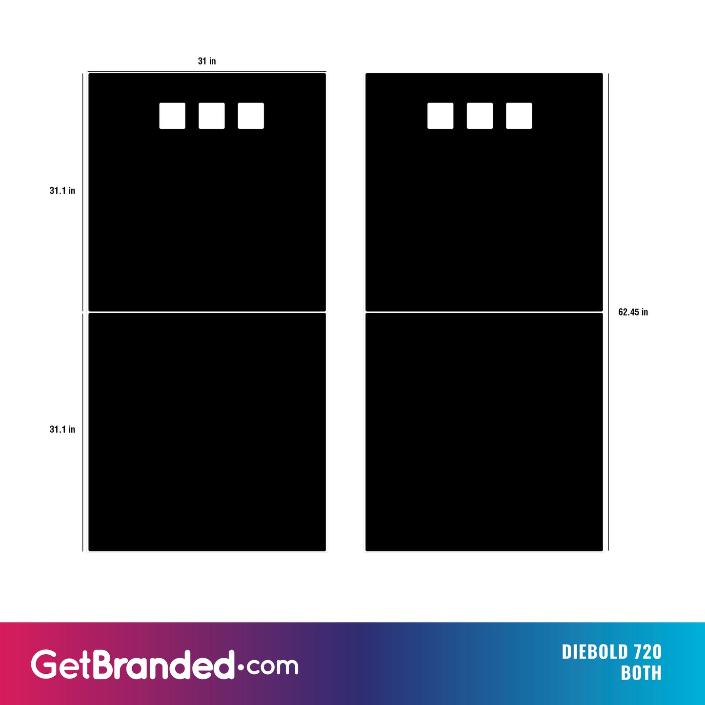 Diebold 720 both side panels dimensions