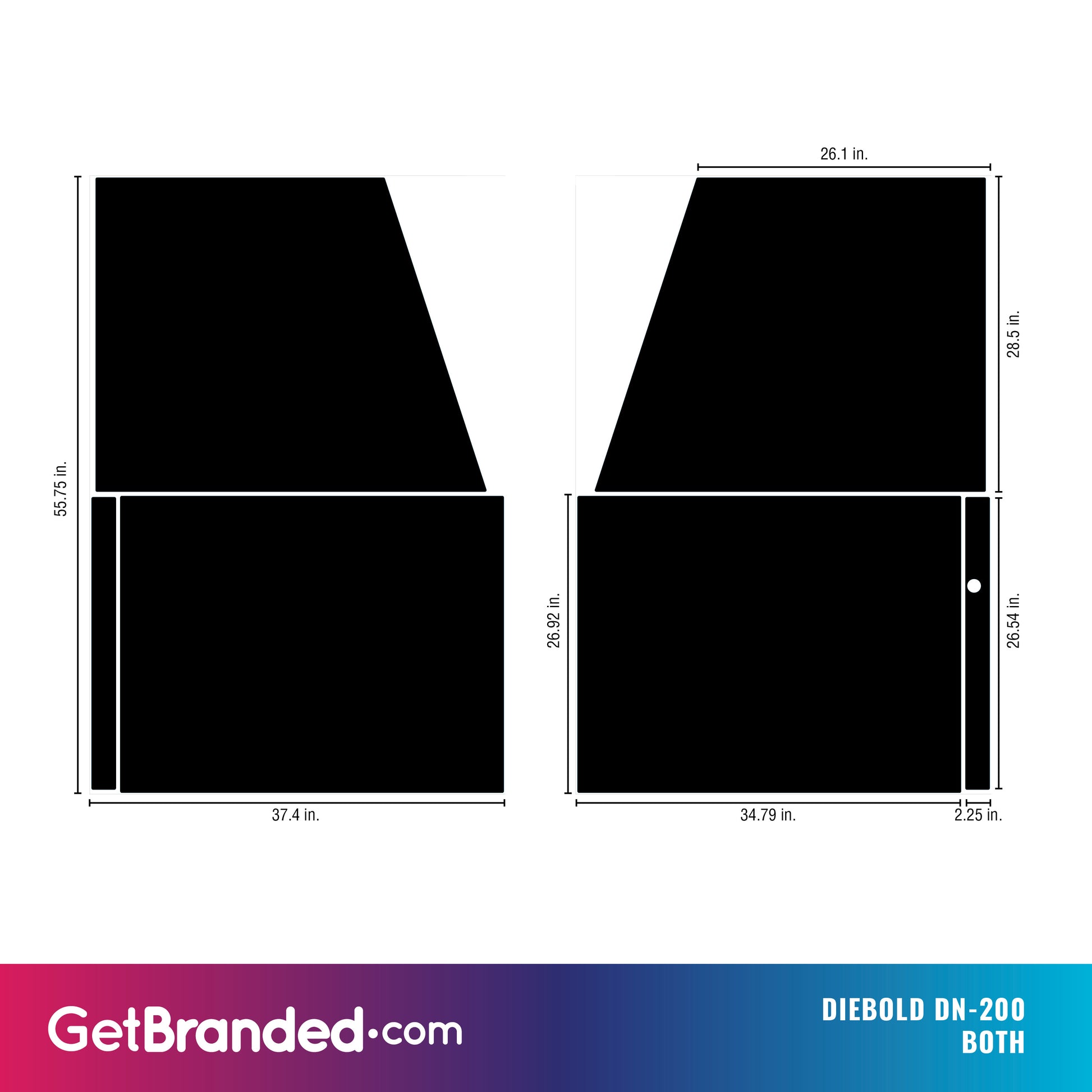 Diebold DN-200 both side panels dimensions