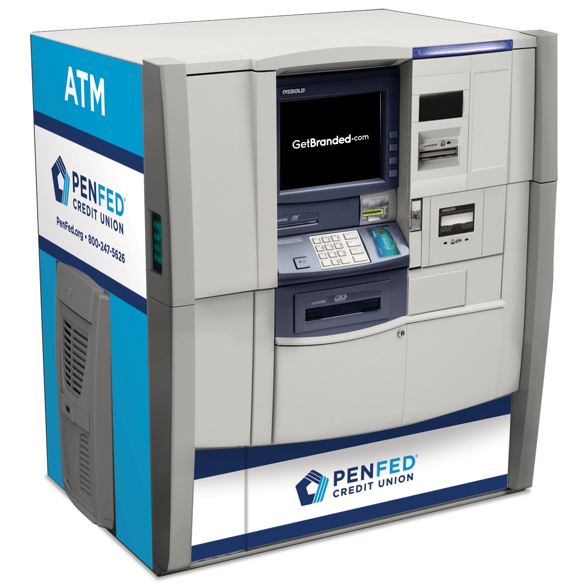 Diebold 750i With Cold Pack Branded ATM Panels Rendering.
