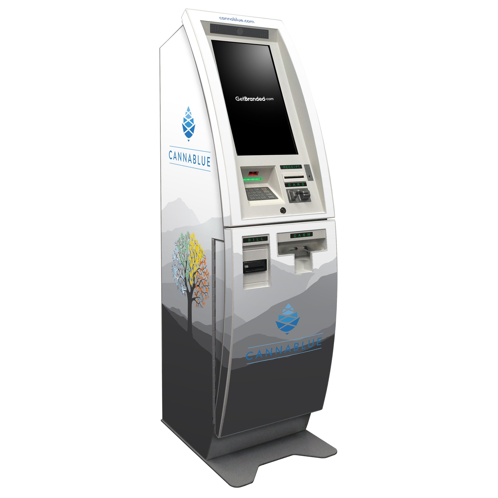 Genmega Universal Kiosk (UVK1) ATM Wrap Rendering.