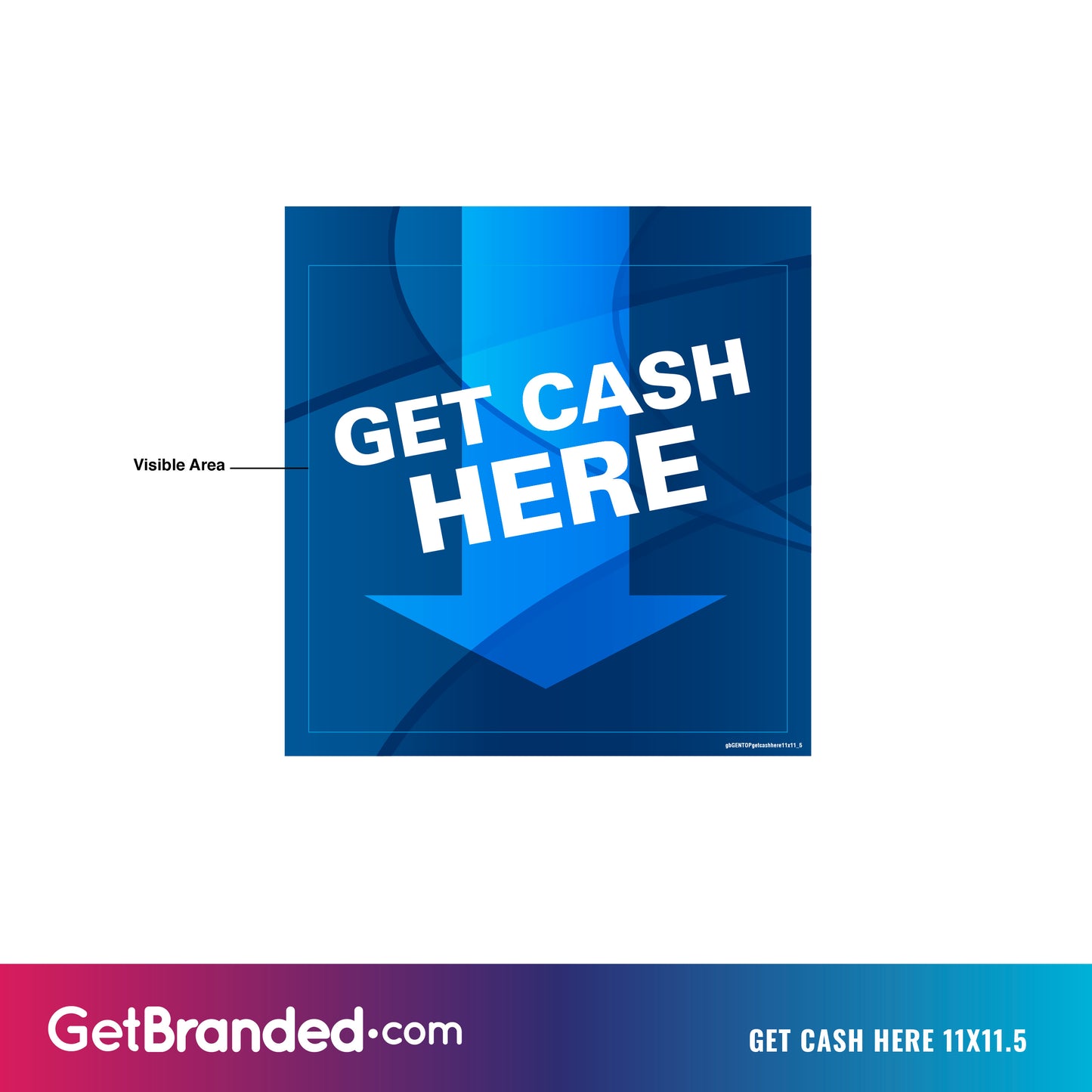Get Cash Here Blue ATM Generic Topper Insert