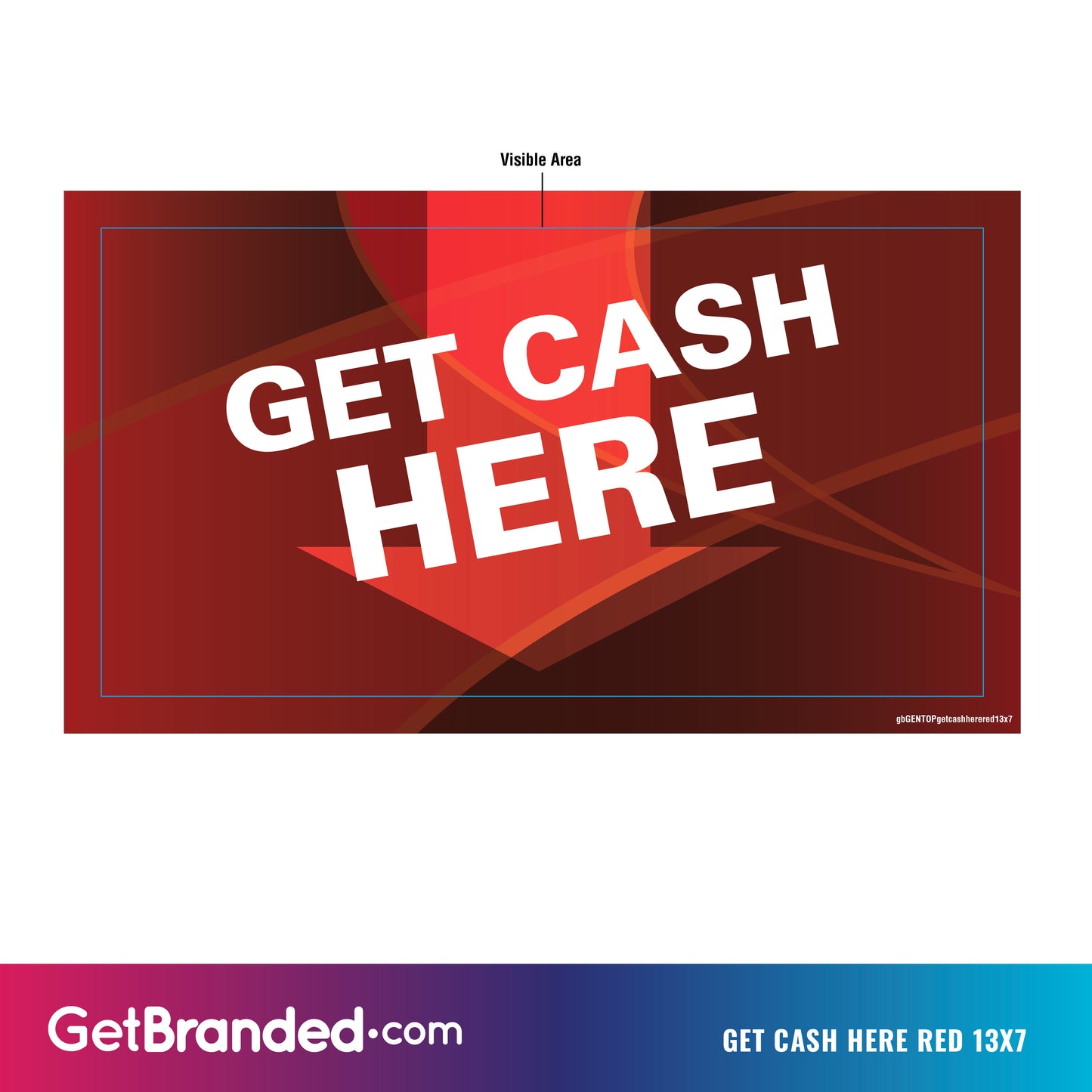Get Cash Here Red ATM Generic Topper Insert