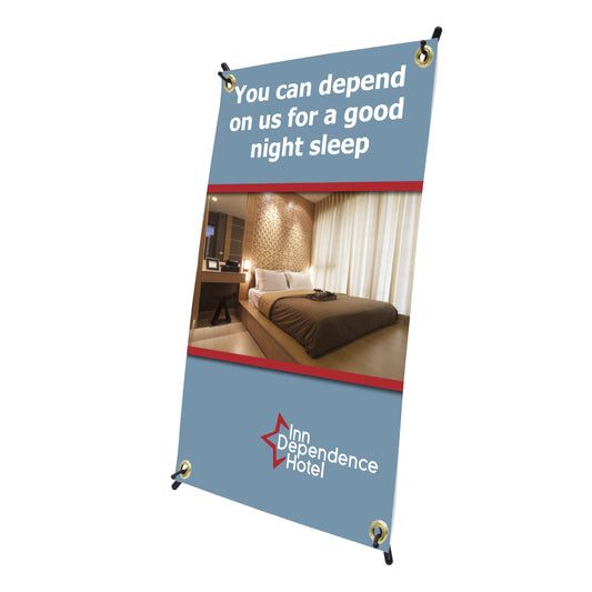 Mini X-Flex Table Top Banner Stand with Graphic - 11" x 17"