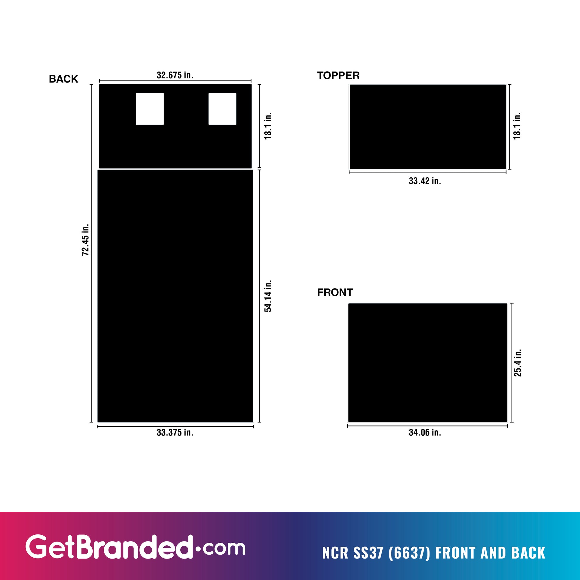 NCR SS37 (6637) ATM Wrap Front & Back Template.